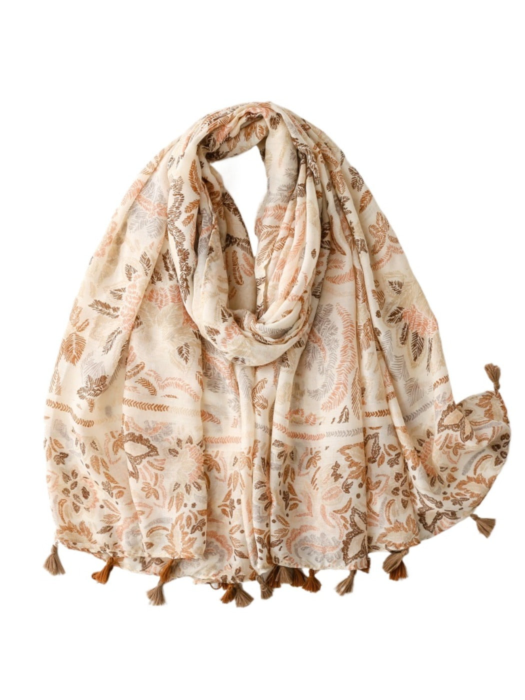 Scarvii - Boho Style Plant Floral Print Scarf - Chic & Fresh