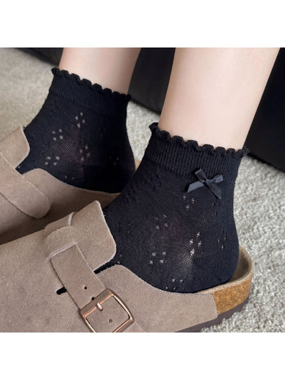 Rufia - Bow Detail Ruffle Ankle Socks