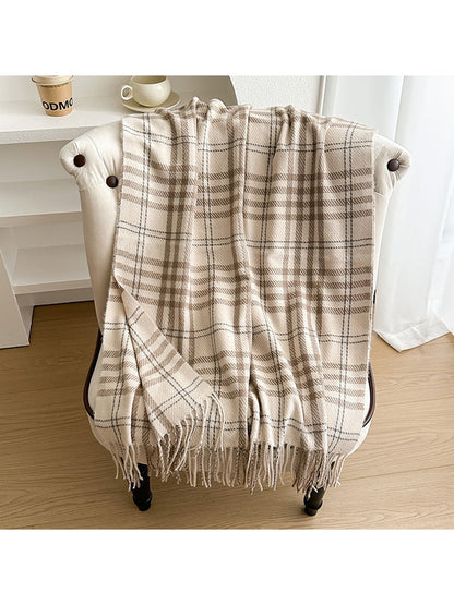 Scarvii - Classic Plaid Fringed Winter Scarf