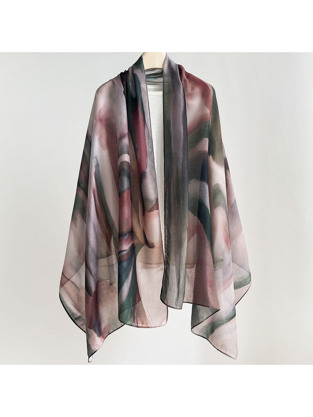 Scarvii - Abstract Wave Print Summer Wrap Scarf