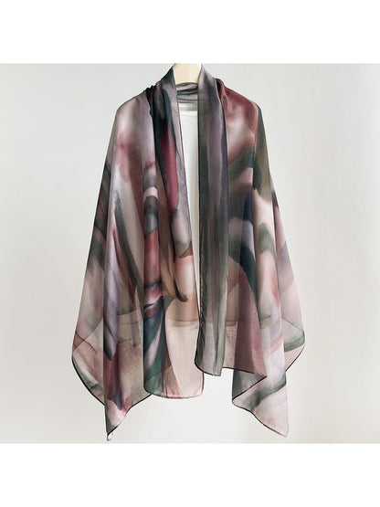 Scarvii - Abstract Wave Print Summer Wrap Scarf
