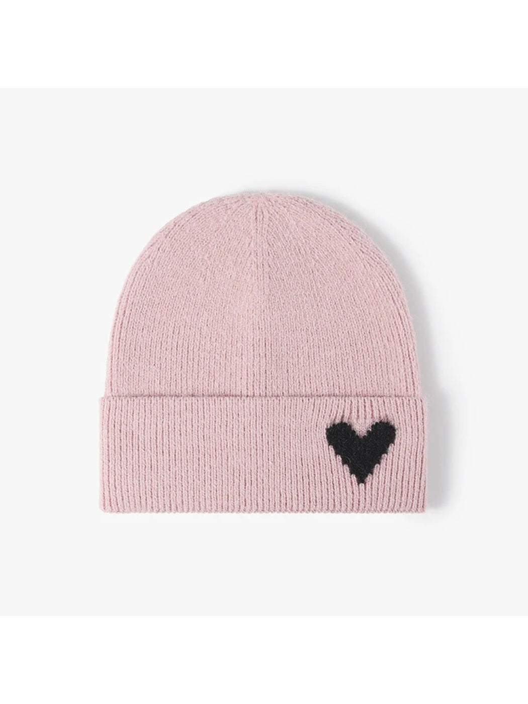 Haila - Heart Accent Cuffed Knit Beanie