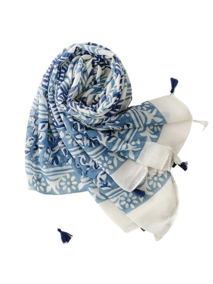 Scarvii - Flowing Geometric Stripe Print Scarf