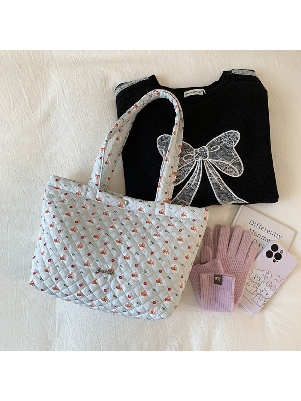 Cosbai - Tote Shoulder Bag with Cartoon Pattern