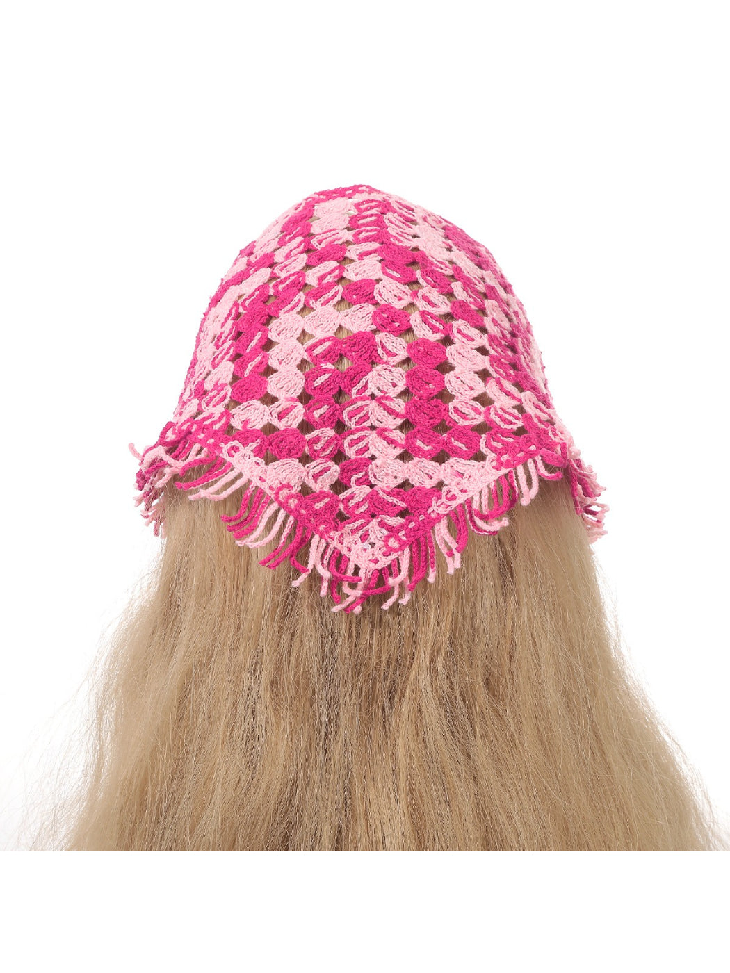 Scarvii Open Knit Fringe Triangle Hair Scarf
