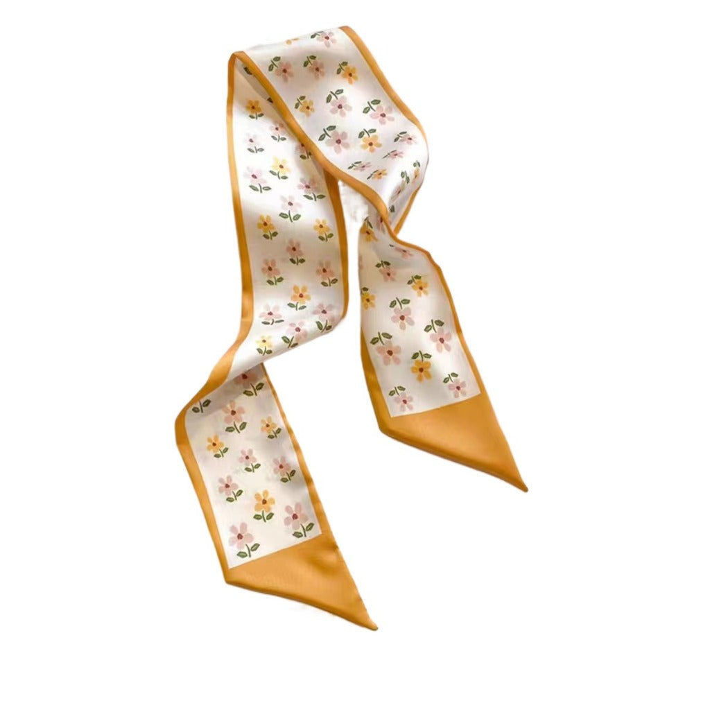 Scarvii - Yellow Floral Neck Scarf - Cheerful & Pretty