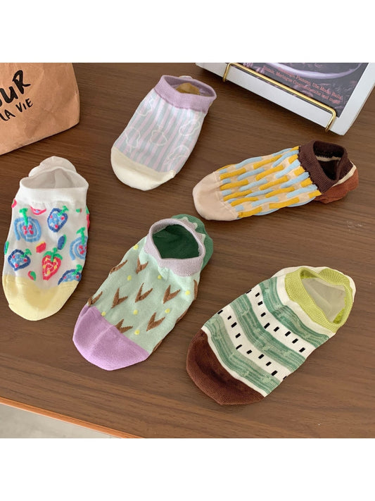 Rufia - Retro Pattern Low Ankle Socks