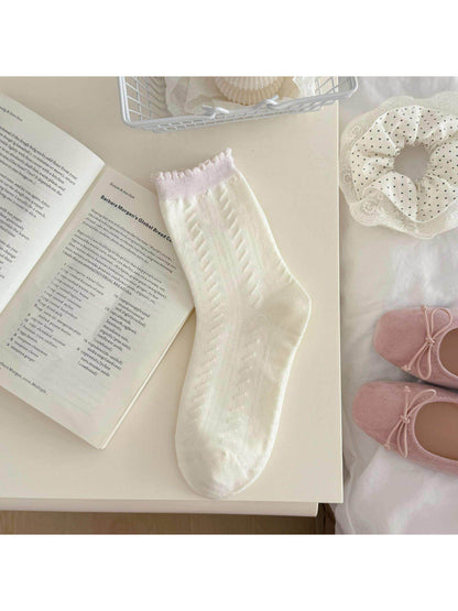 Rufia - Sweet Frill Trim Knit Crew Socks product image 7