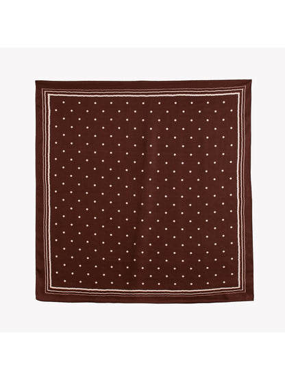 Scarvii - Polka Dot and Floral Print Square Scarf