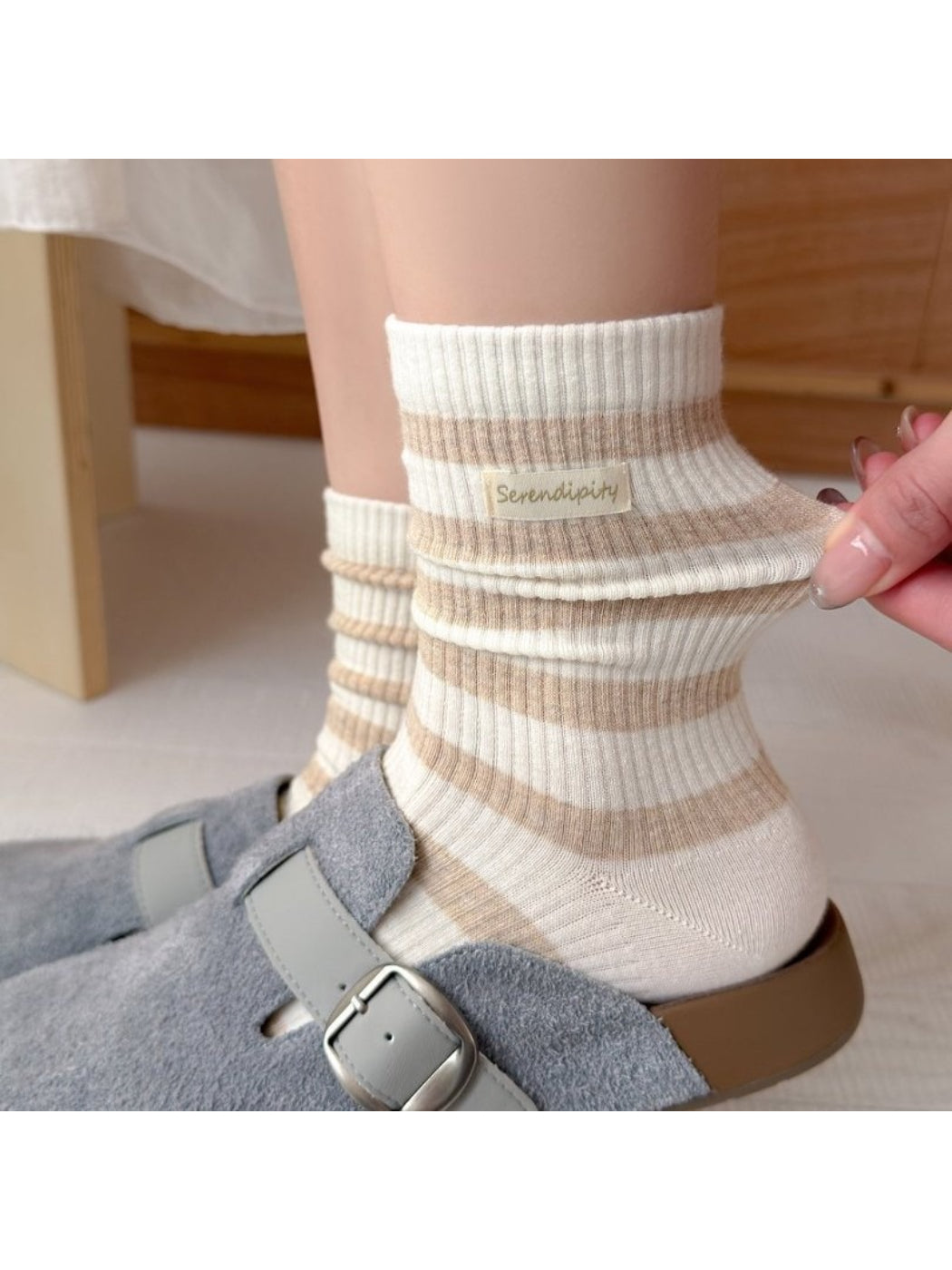 Rufia - Ribbed Stripe Crew Socks product image 3