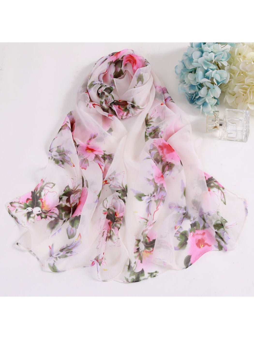 Scarvii - Soft Garden Floral Print Scarf