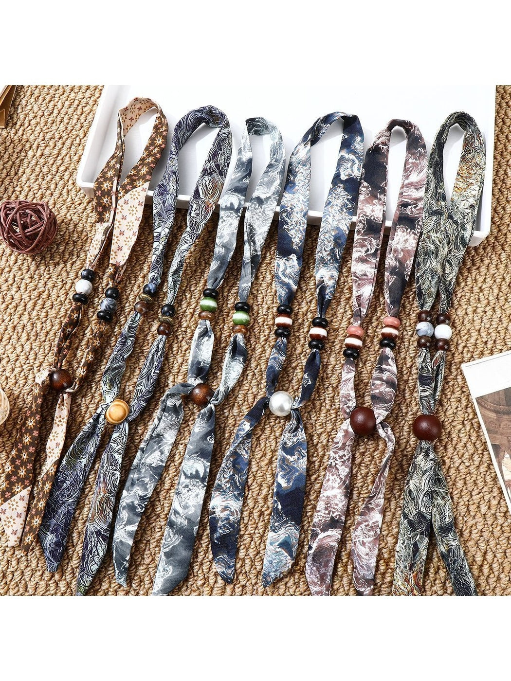 Scarvii - Printed Boho Narrow Neck Scarf