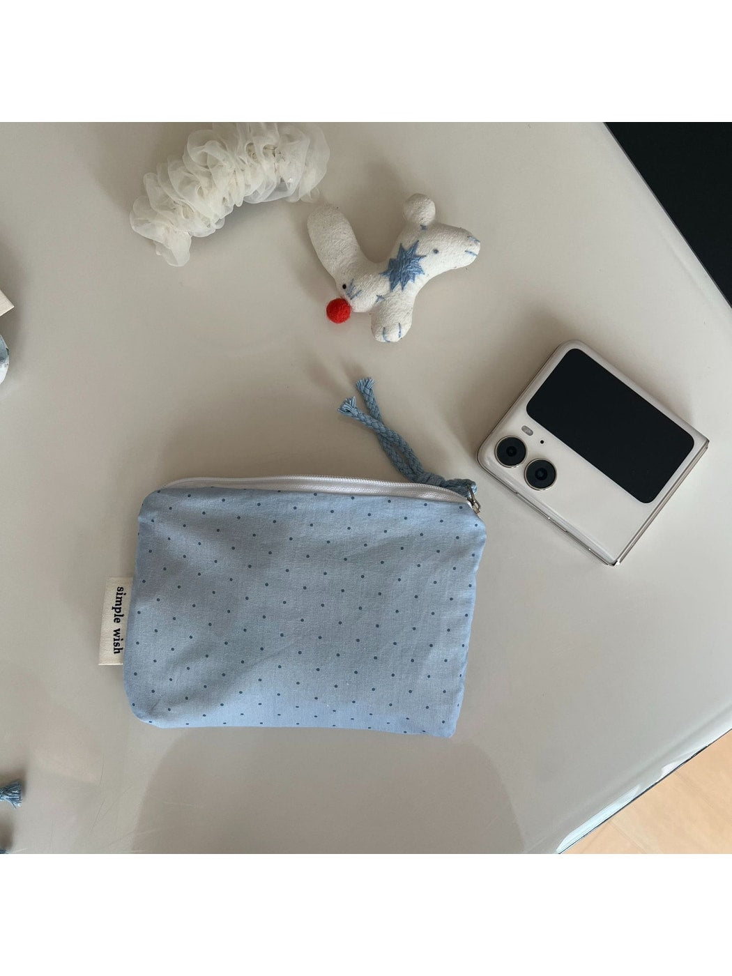 Cosbai - Classic Pattern Zip Pouch Bag