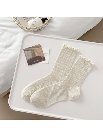 Rufia - Ruffle Ribbed Crew Socks product image 8