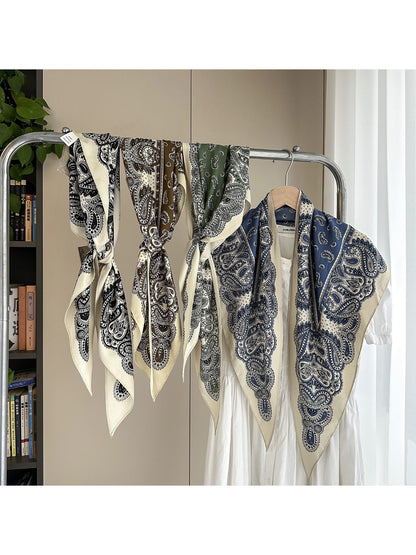 Scarvii - Paisley Print Triangle Scarf