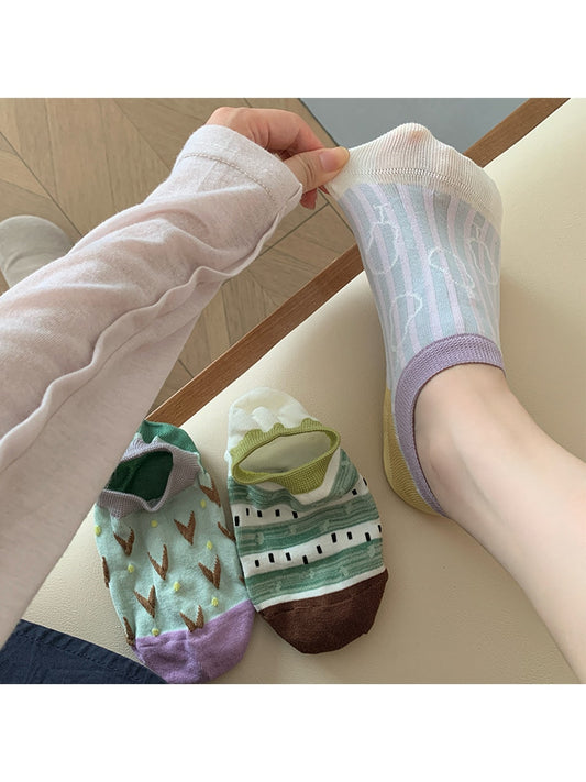 Rufia - Vibrant Abstract Pattern Low Ankle Socks