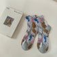 Rufia - Vintage Floral Pattern Mid-Calf Socks