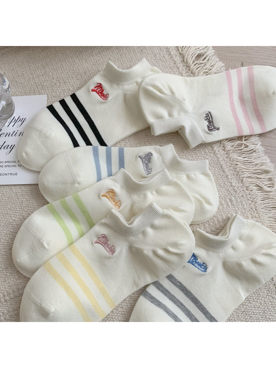 Rufia - Stripe Ankle No Show Socks product image 1