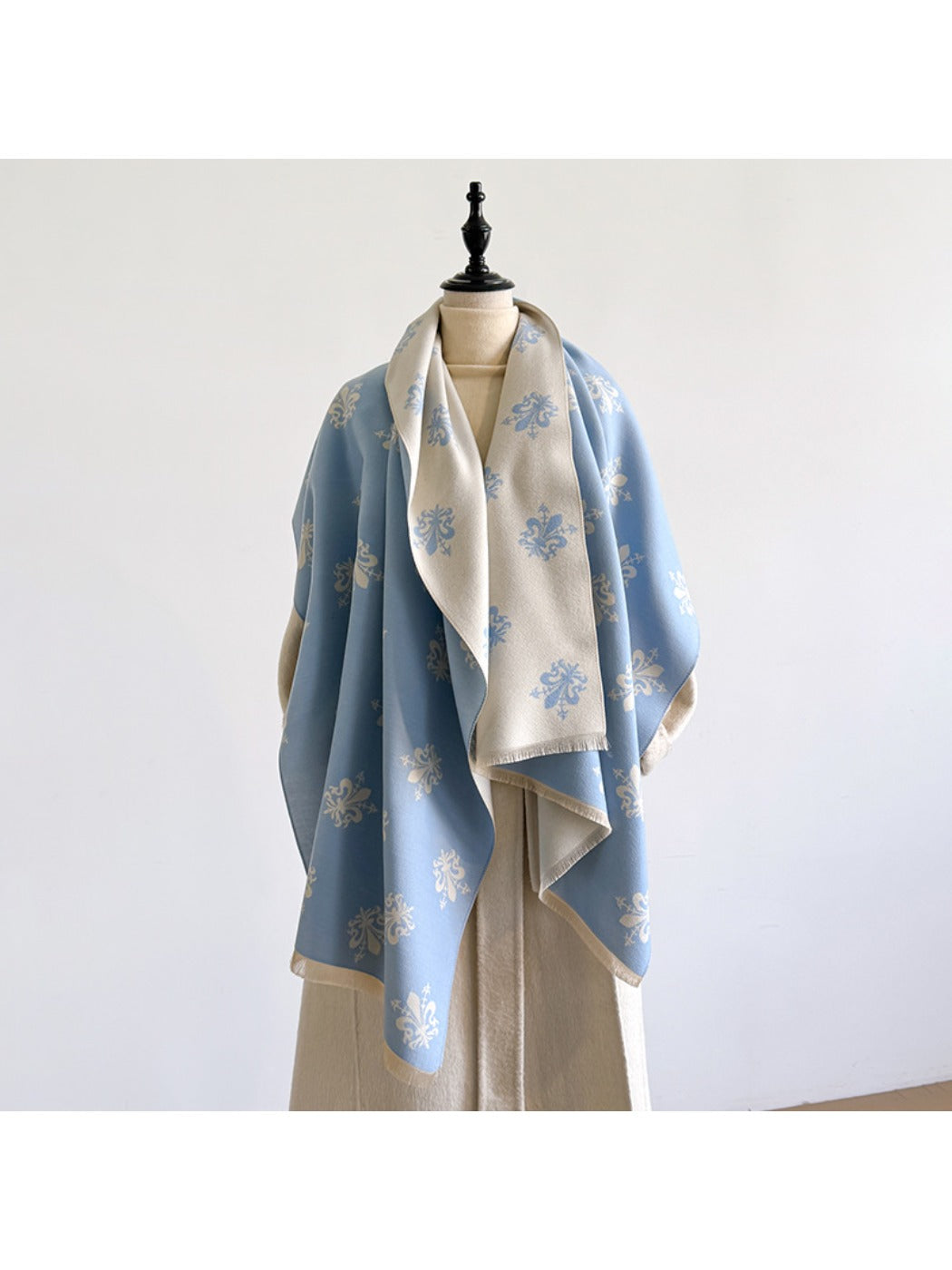 Scarvii – Floral Print Fringe Scarf & Wrap