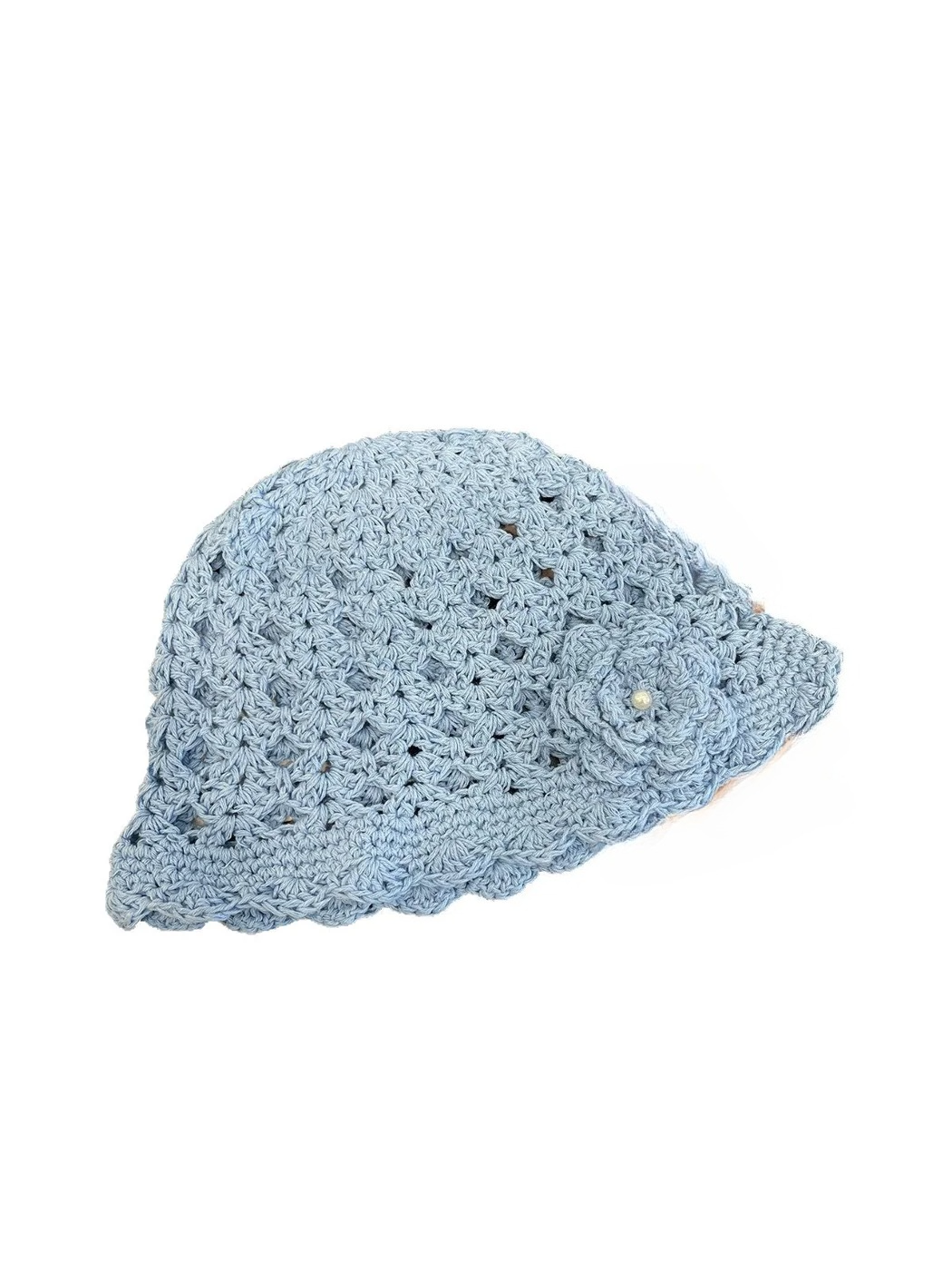 Haila - Crochet Open Knit Floral Bucket Hat