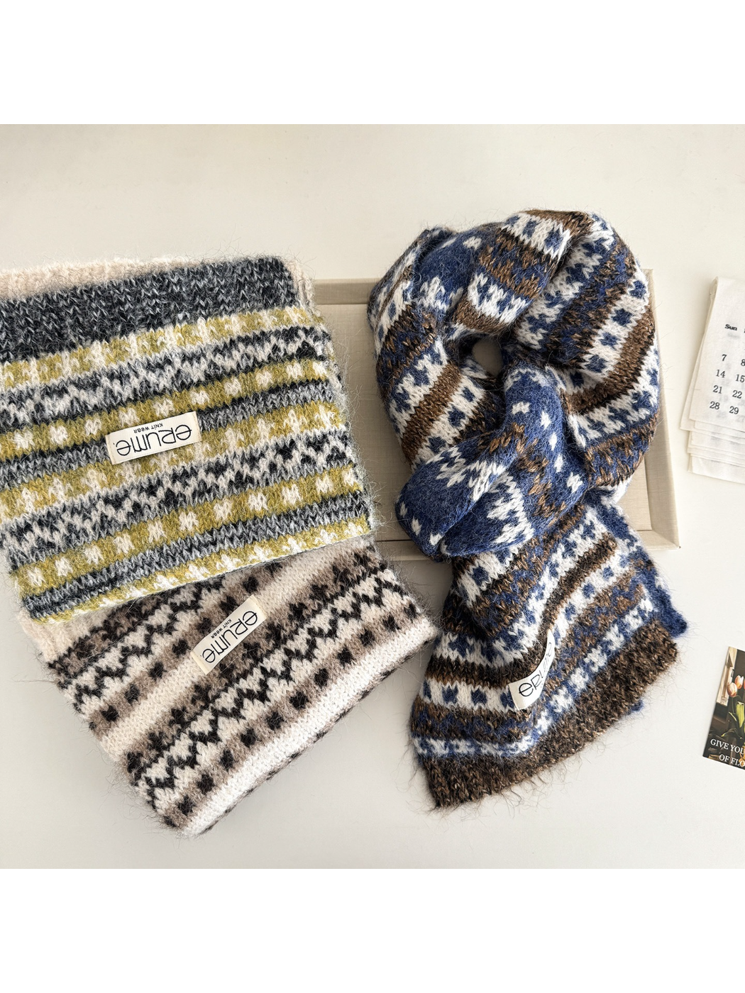 Scarvii - Nordic Fair Isle Fuzzy Scarf