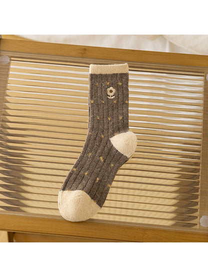 Rufia - Warm Patch Accent Cable Crew Socks