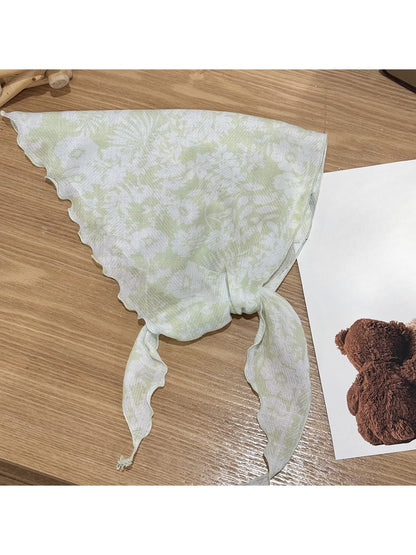 Scarvii - Spring Floral Printed Triangle Bandana