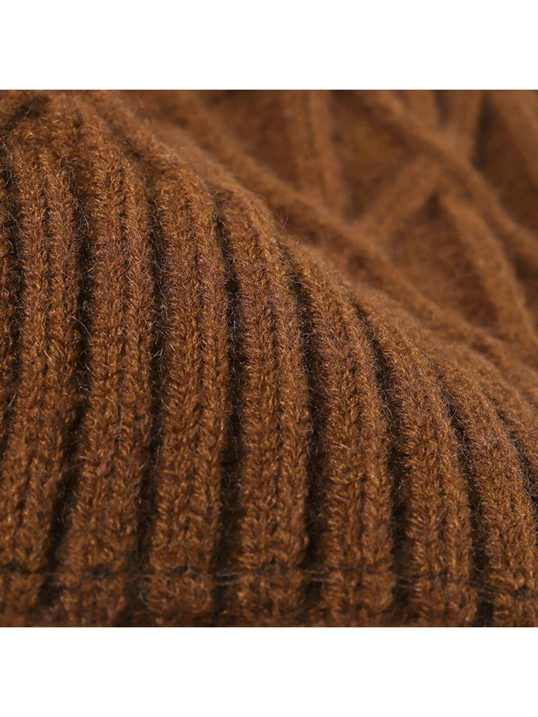 Haila - Chevron Textured Cuffed Knit Beanie