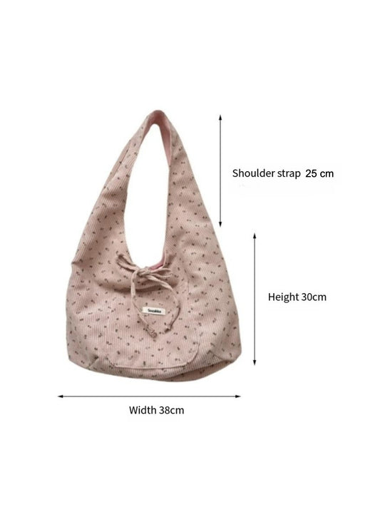 Cosbai – Reversible Corduroy & Canvas Shoulder Bag