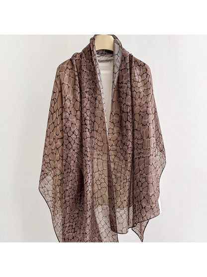Scarvii - Elegant Marbled Print Summer Wrap Scarf