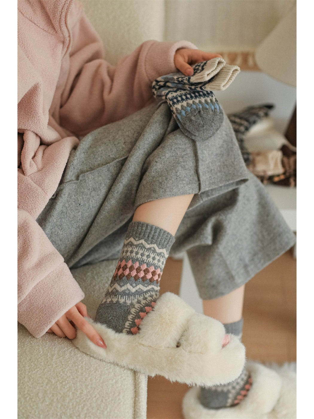 Rufia - Winter Heritage Knit Crew Socks