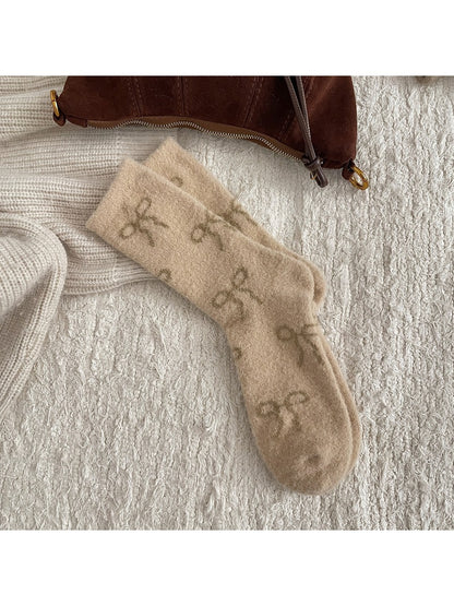 Rufia - Thick Everyday Bow Motif Crew Socks