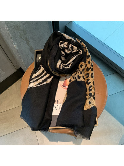Scarvii - Leopard Pattern Fashion Wrap Scarf