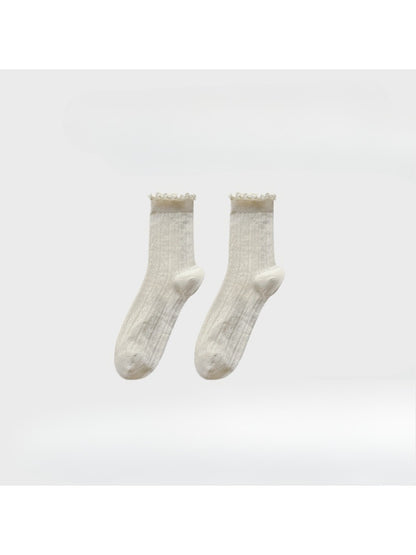 Rufia - Romantic Lace Texture Sheer Crew Socks product image 5