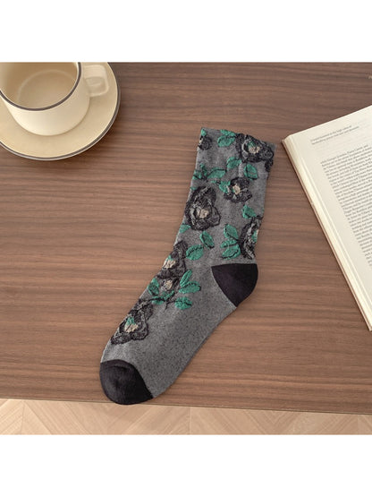 Rufia - Vintage Bloom Embroidered Crew Socks