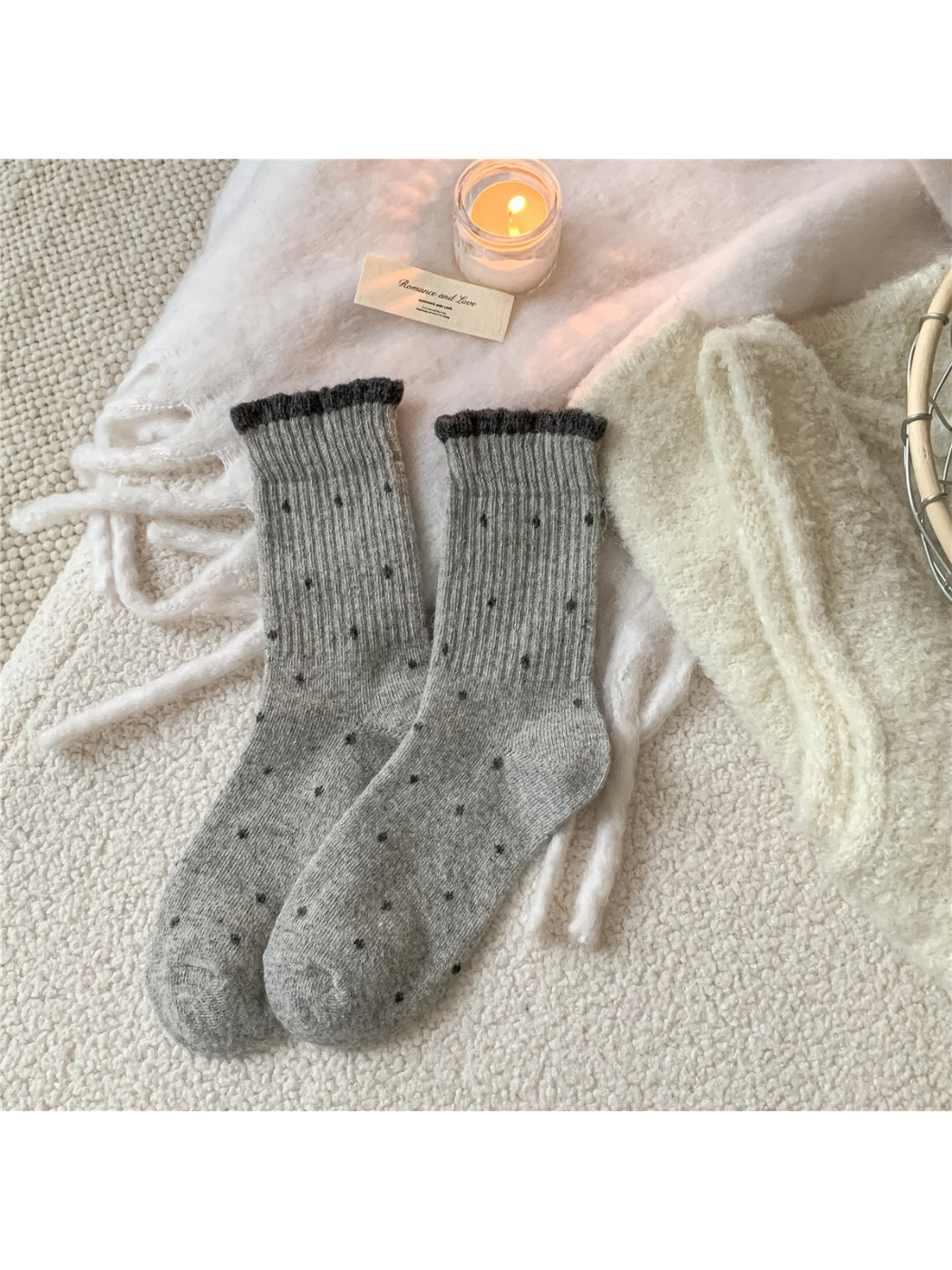 Rufia – Cozy Rolled Cuff Knit Socks