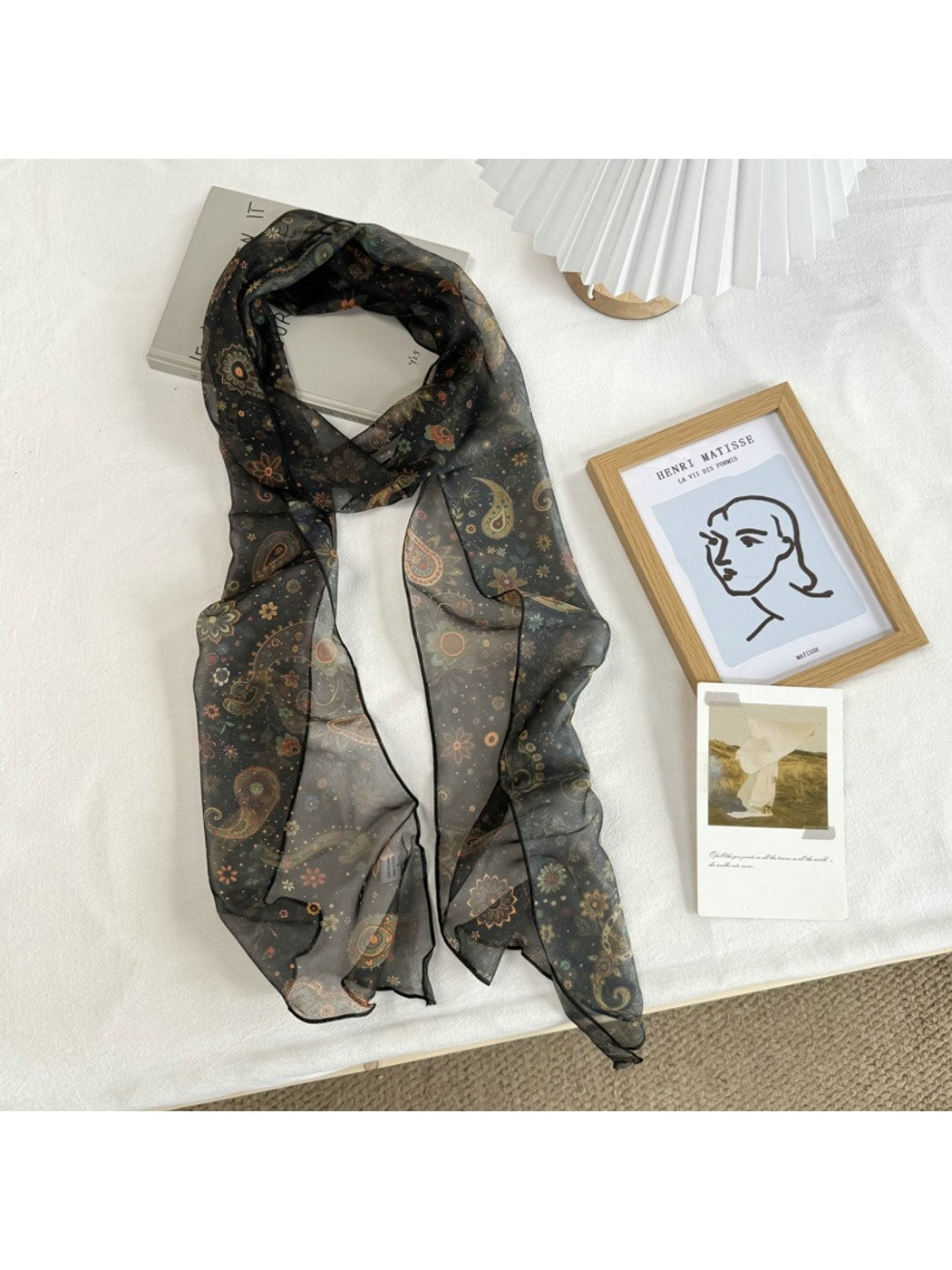 Scarvii - Gradient Color Long Narrow Fashion Scarf