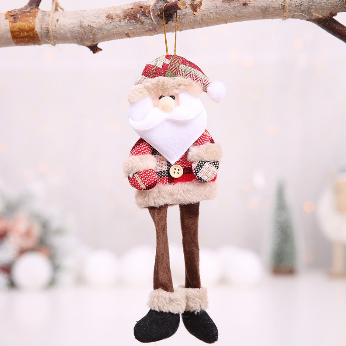 Xris - Christmas Long-Legged Plaid Fabric Doll Ornament