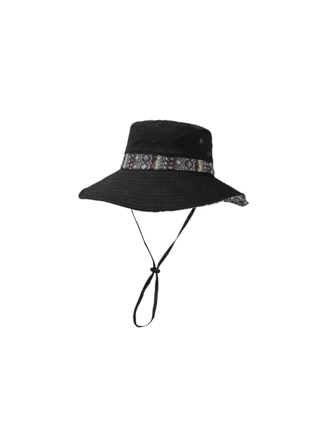Side view of Haila cowboy hat showing detailed patterned brim