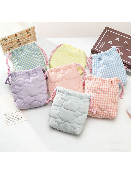 Cosbai - Quilted Drawstring Storage Pouch Bag