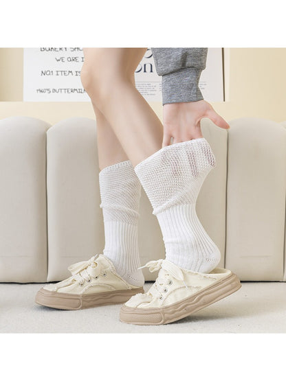 Rufia - Layered Mesh Cuff Crew Socks product image 1