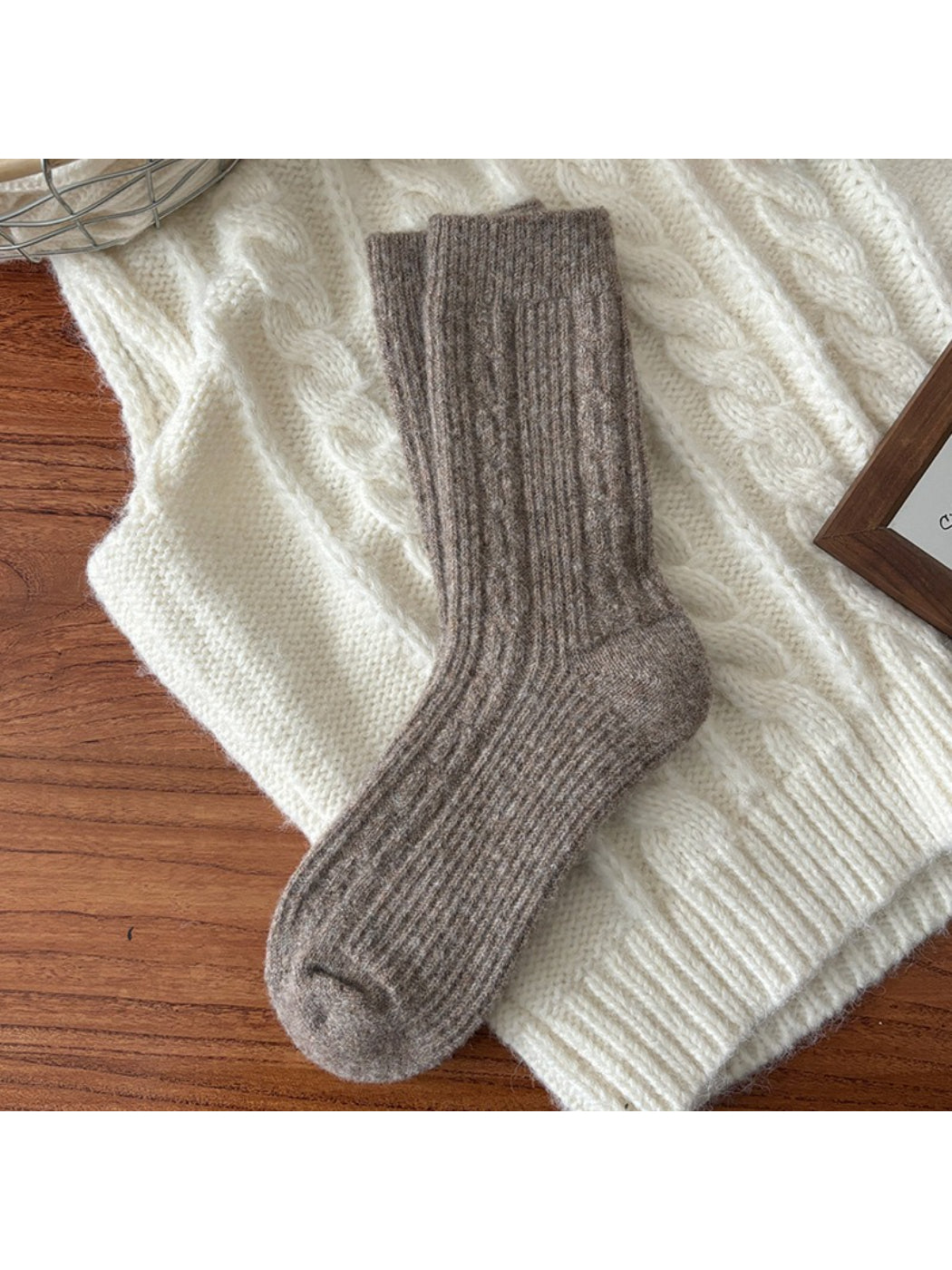 Rufia - Fluffy Soft Rib Knit Crew Socks