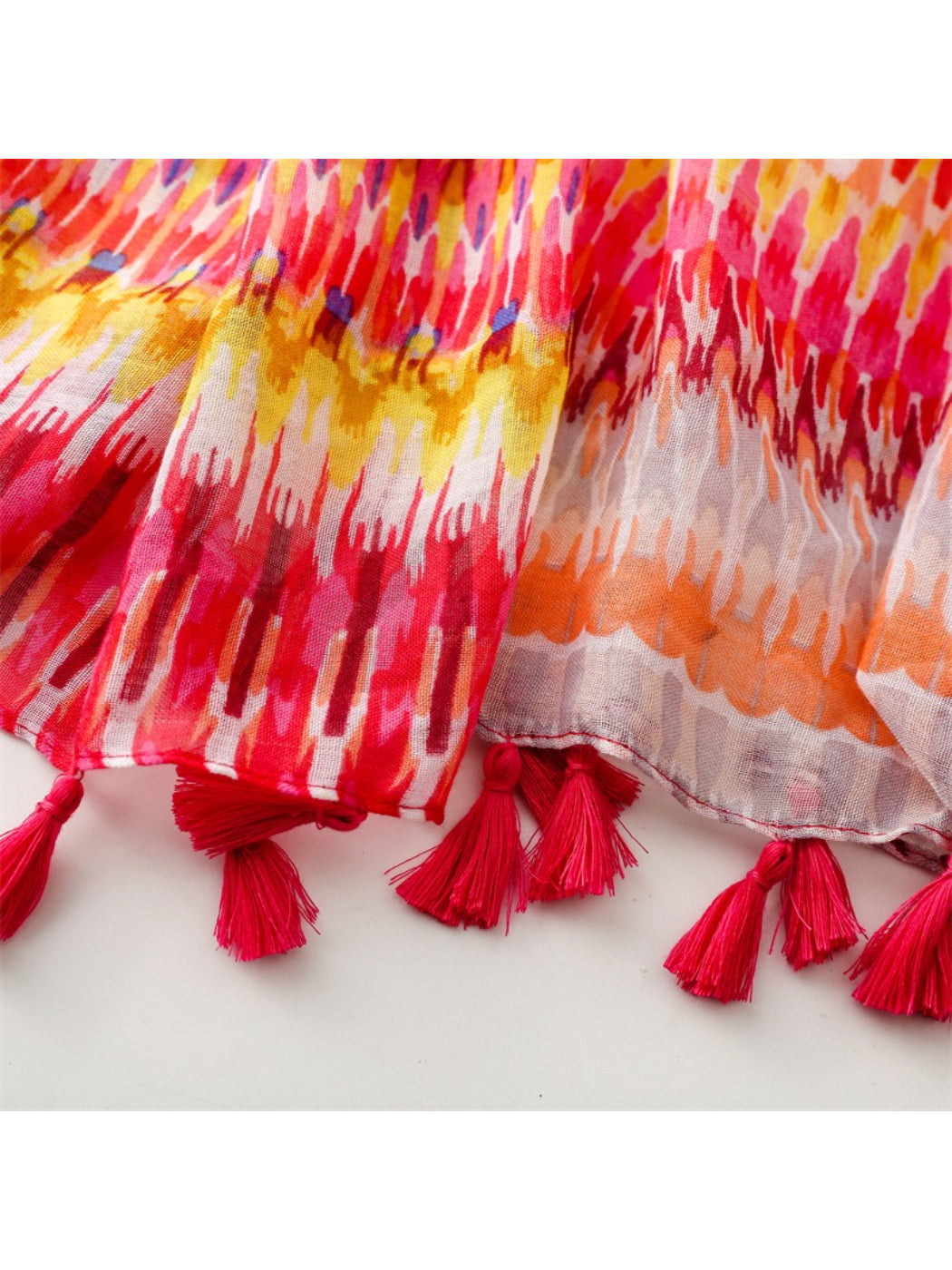Scarvii - Textured Stripe Print Lightweight Scarf