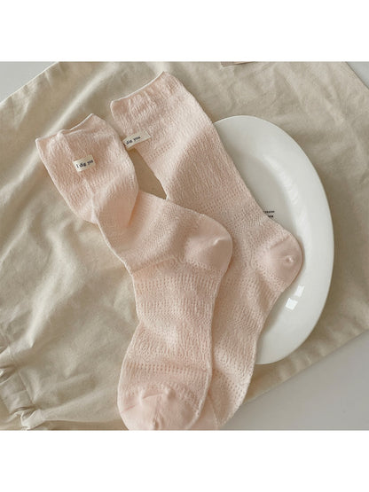 Rufia - Minimal Hollow Out Casual Crew Socks