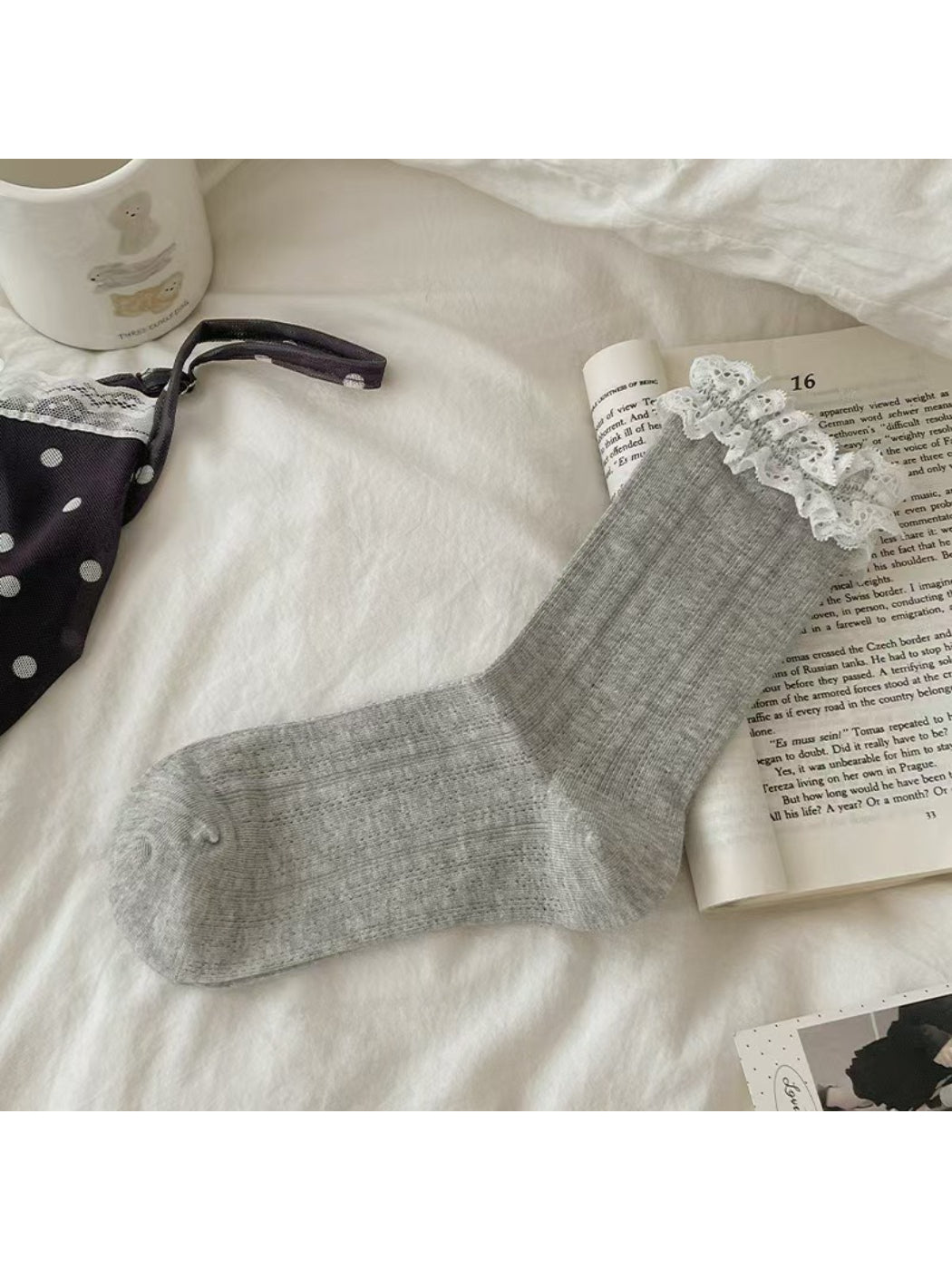 Rufia - Lace Edge Dot Crew Socks product image 7