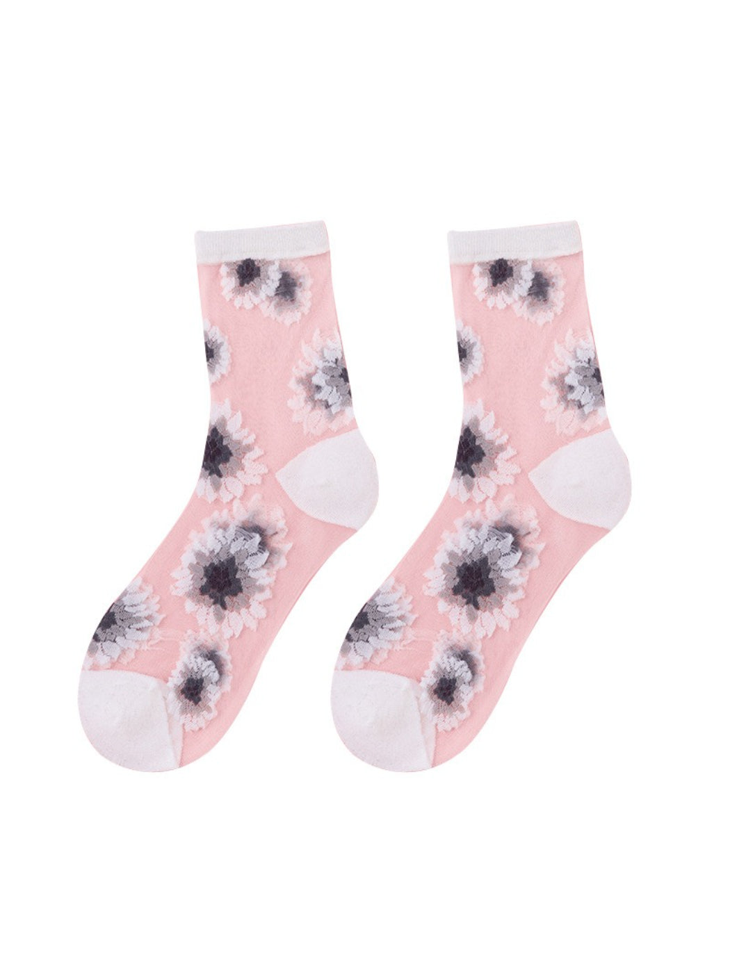 Rufia - Floral Sheer Crew Socks
