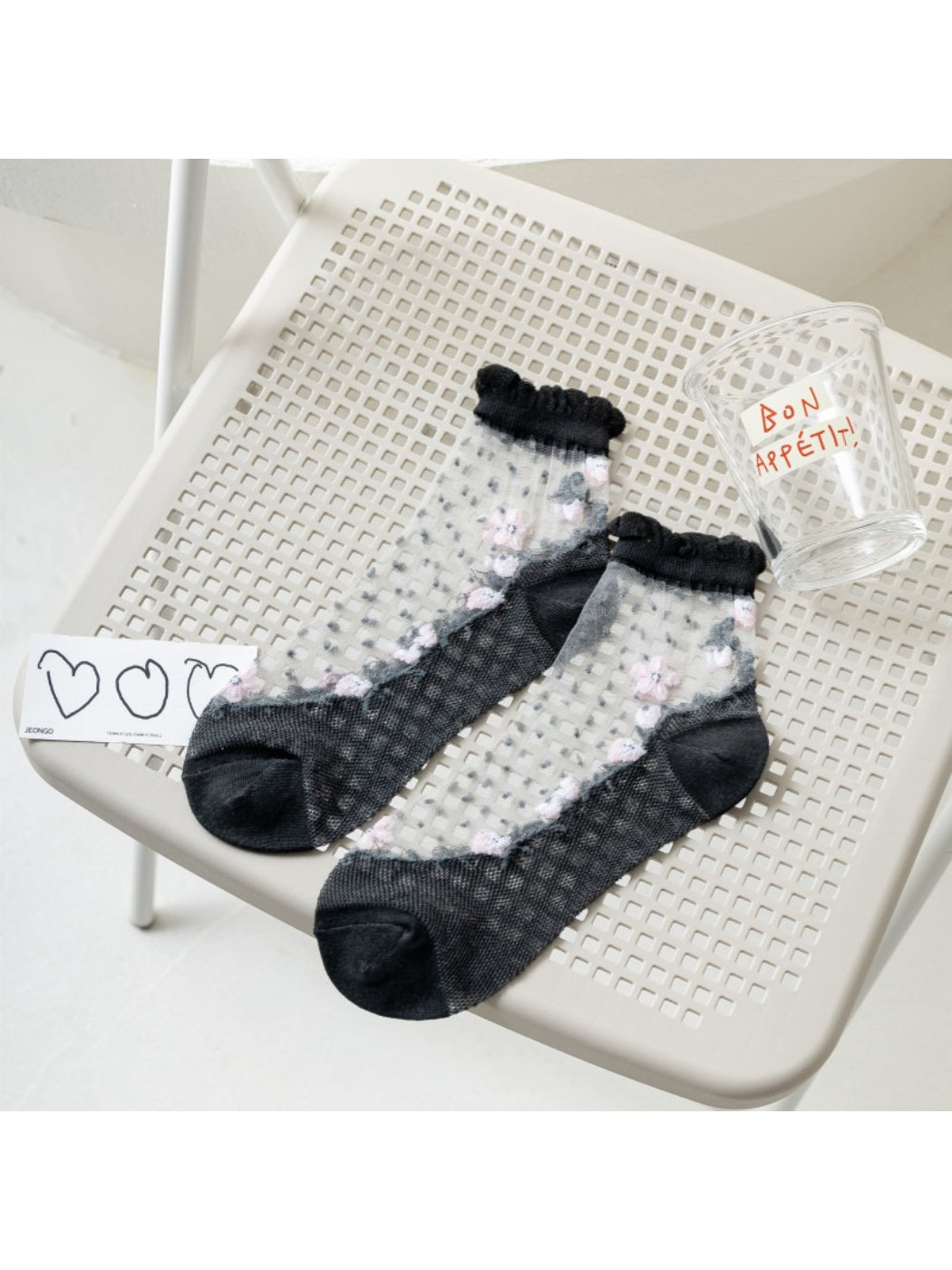 Rufia - Sheer Floral Mesh Ankle Socks product image 4
