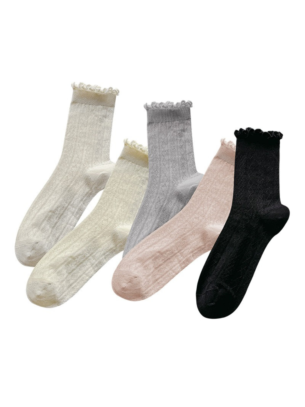 Rufia - Romantic Lace Texture Sheer Crew Socks product image 4