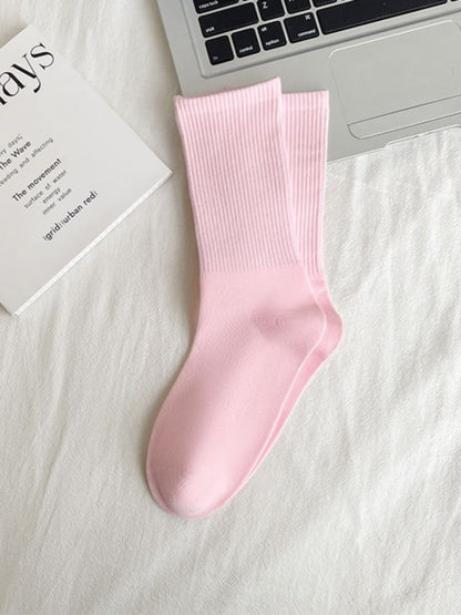 Rufia - Candy Colorful Solid Mid-Calf Socks