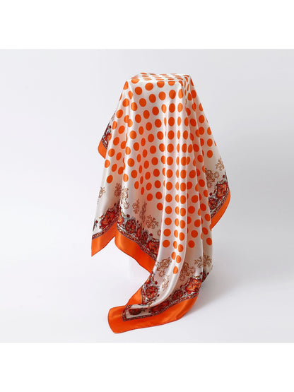 Scarvii - Polka Dot Ornate Border Square Scarf
